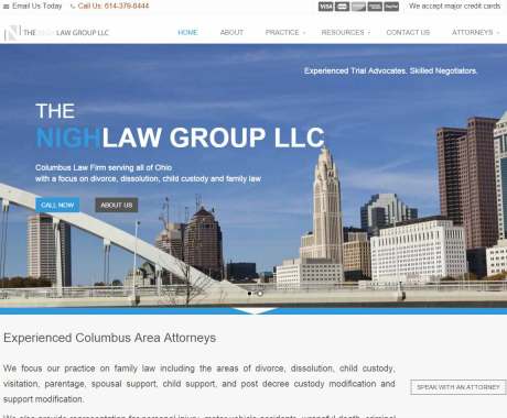 Screen shot of The Nigh Law Group website