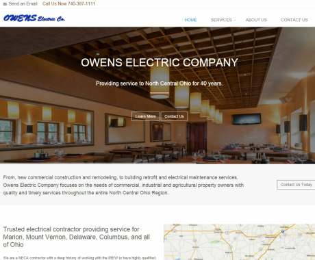 Screen shot of Owens Electric Company website